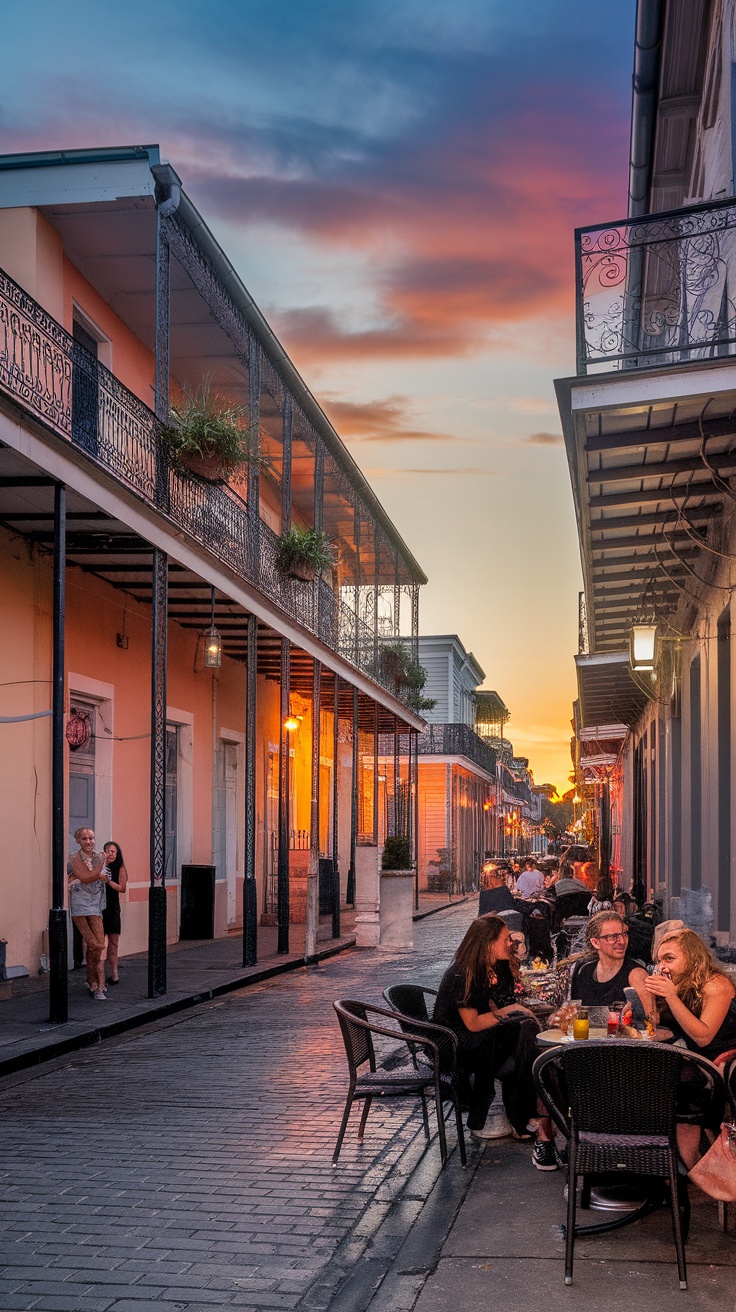 A vibrant cocktail representing the lively spirit of the French Quarter in New Orleans.