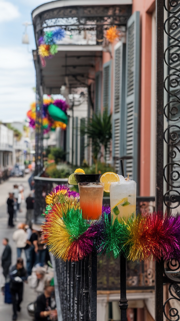 Brandy cocktails on a balcony in New Orleans